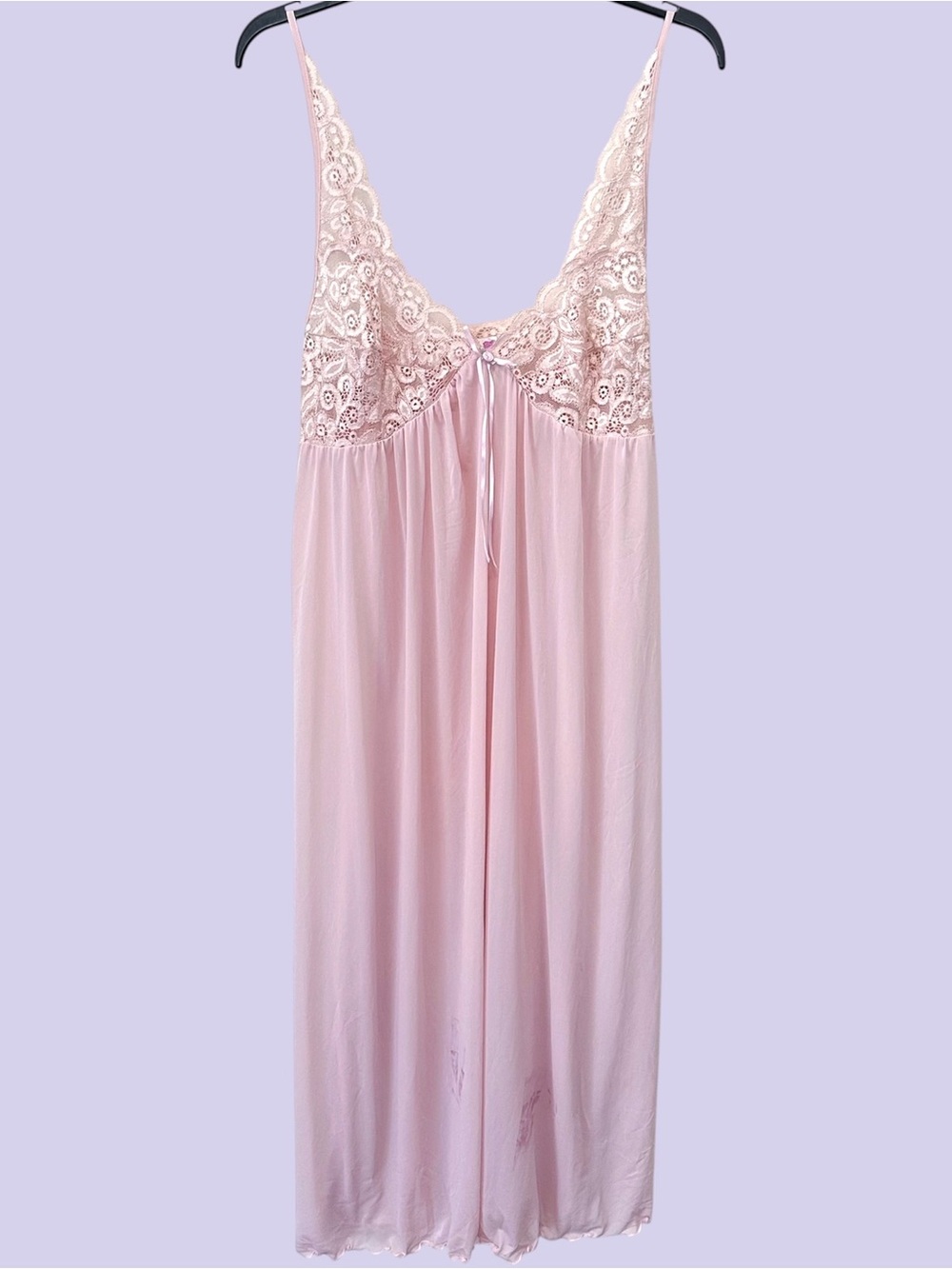 Vintage violets & roses baby pink lacy slip dress